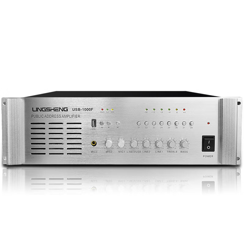 菱声/LINGSHENG USB-1000F 音频功率放大器设备（功放设备） 校园公共广播8分区合并式功放机 1000W